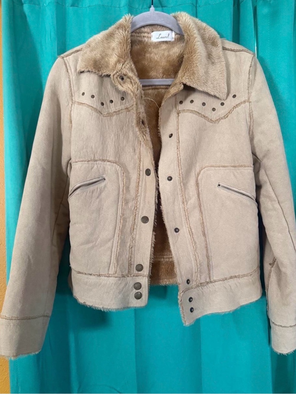 Laredo Tan Faux-Shearling Teddy Jacket
